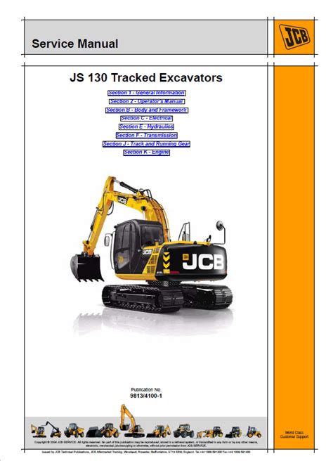 jcb js130 operators manual